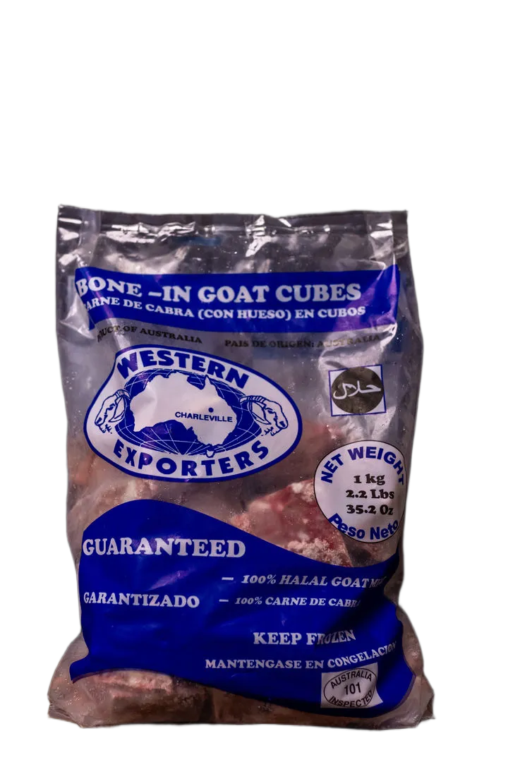 Halal Goat Cubes with No Skin