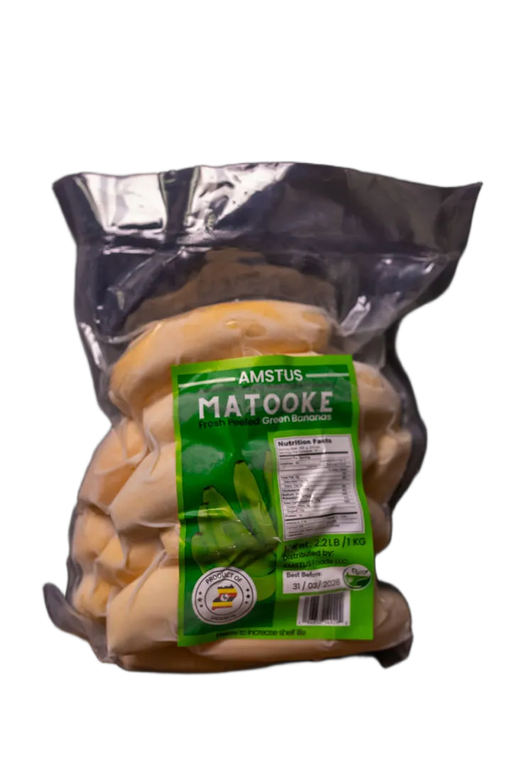 Amstus Fresh Peeled Matooke (Green Bananas)