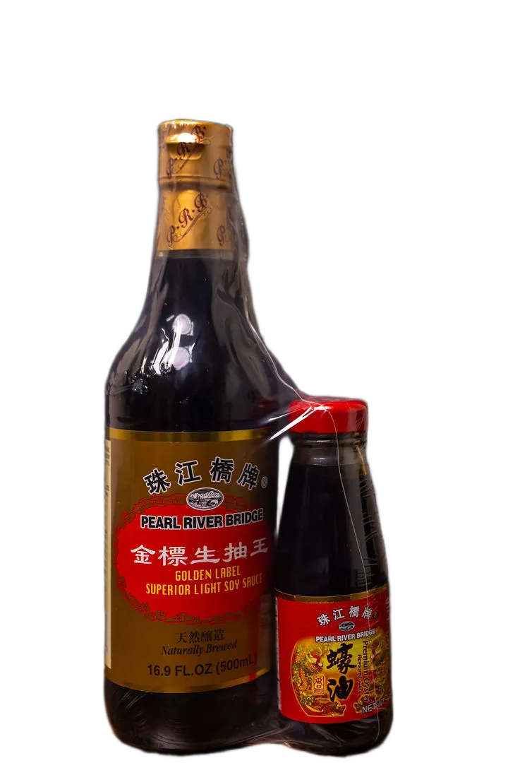 PEARL RIVER LIGHT SOY SAUCE AND PREMiUM OYSTER FLAVORED SAUCE