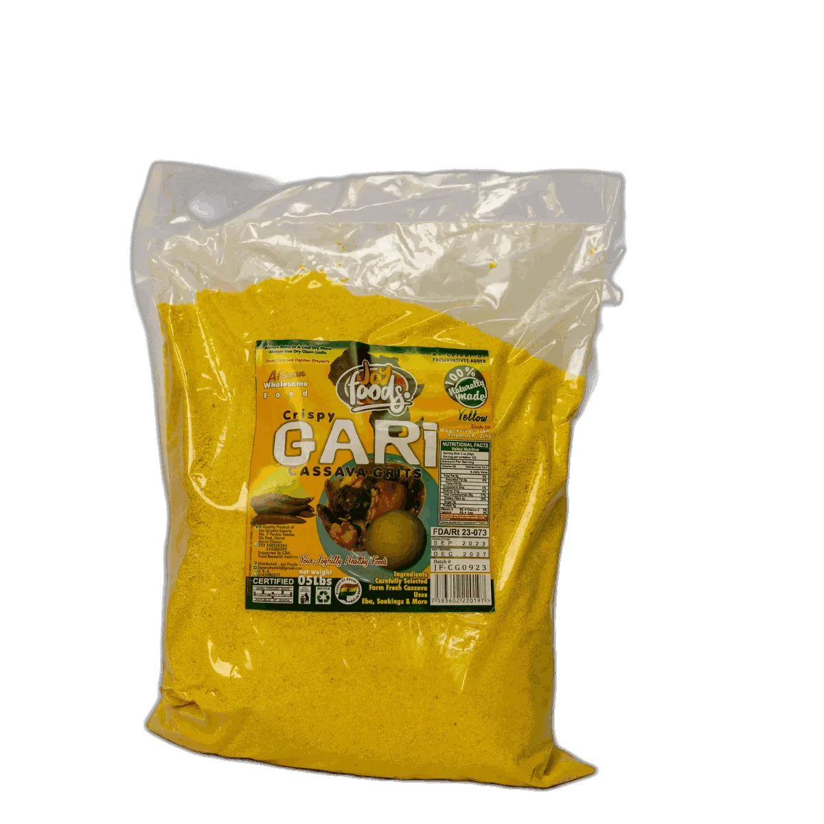 Joy Foods yellow Crispy Gari 3 lb