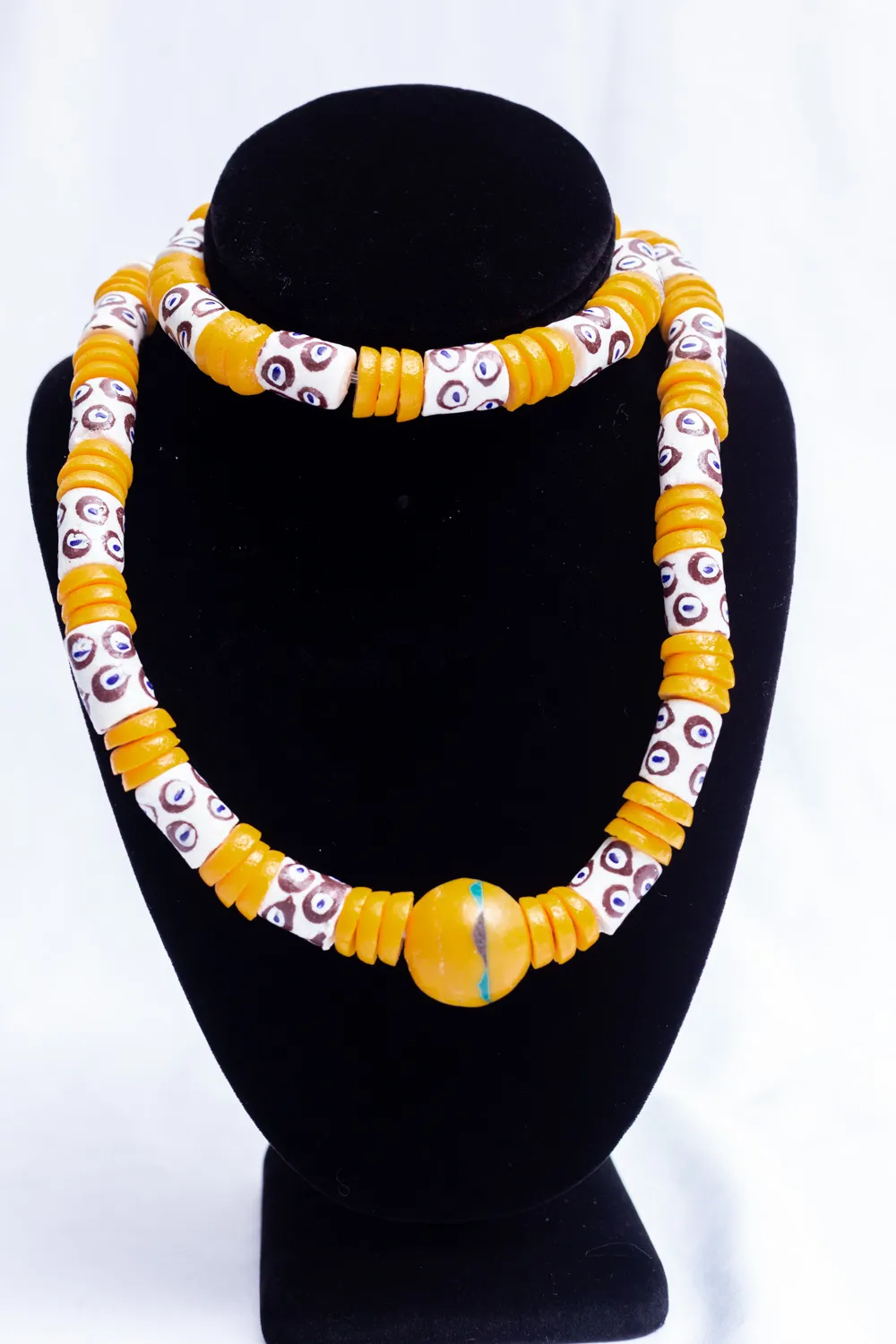 Golden Beaded Necklace and bracelet