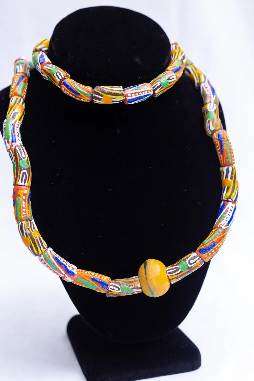 Sahara Stripe African Bead Necklace - Image 2