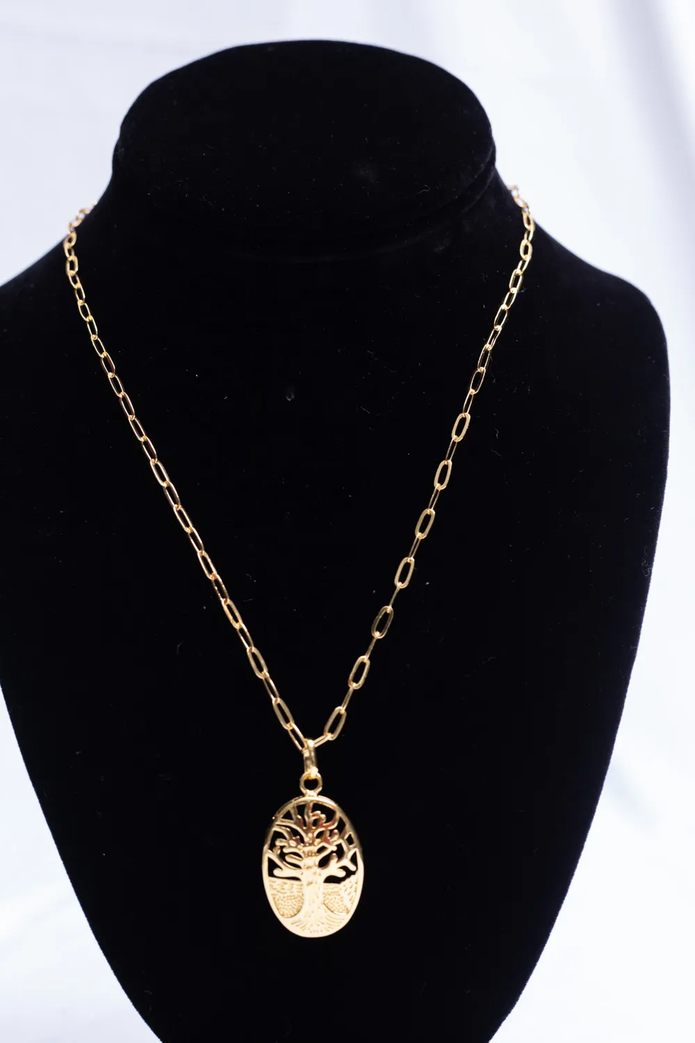 Golden Roots African Tree Pendant Chain & Earring Set - Image 2