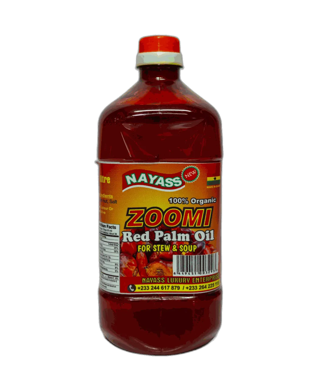 Nayass Zomi Red Palm Oil - Authentic Ghanaian Fragrant Red Palm Oil Zomi 1 Litre